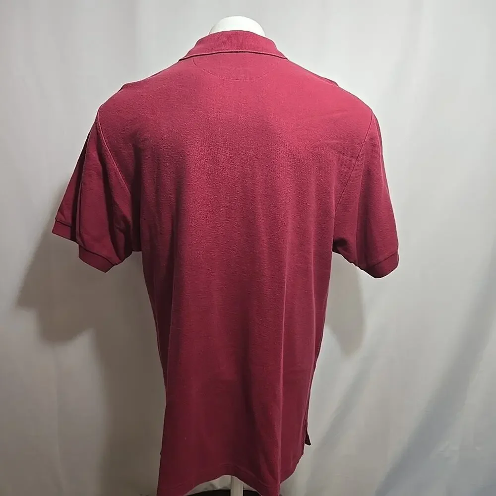 Vintage Ralph Lauren Chaps Polo Shirt Men Size Large Red 100% Cotton 80s 90s Y2K